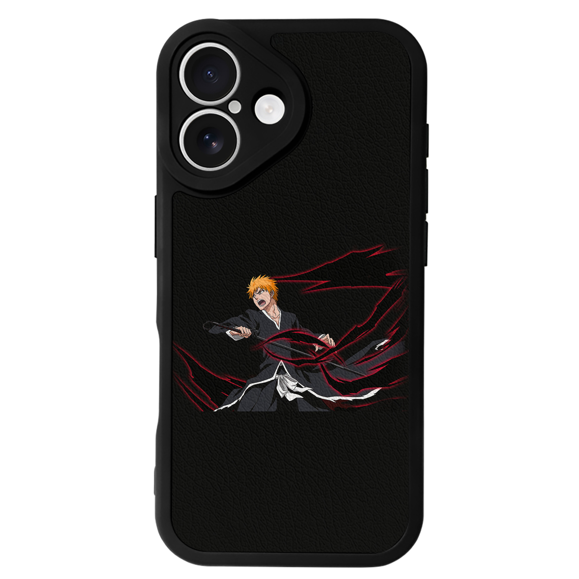 ブリーチ 黒崎一護（くろさき いちご）BLEACH Kurosaki Ichigo 【iPhone 16シリーズ対応】シリコンスマホケース（レザー調） 材質：シリコン